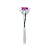 ELENA - Chatham® Round Pink Sapphire Solitaire Engagement Ring 950 Platinum