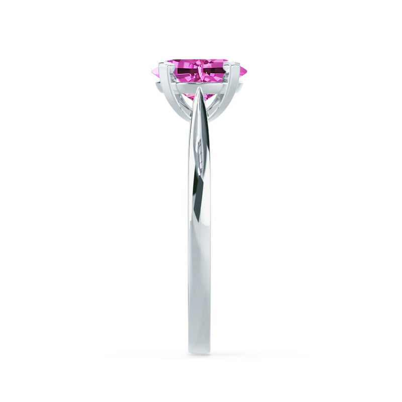 ELENA - Chatham® Round Pink Sapphire Solitaire Engagement Ring 950 Platinum