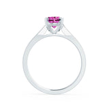 ELENA - Chatham® Round Pink Sapphire Solitaire Engagement Ring 950 Platinum