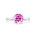 ELENA - Round Pink Sapphire Solitaire Engagement Ring 18k White Gold