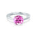 ELENA - Round Pink Sapphire Solitaire Engagement Ring 18k White Gold