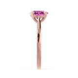ELENA - Chatham® Round Pink Sapphire Solitaire Engagement Ring 18k Rose Gold