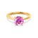 ELENA - Round Pink Sapphire Solitaire Engagement Ring 18k Yellow Gold