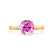 ELENA - Round Pink Sapphire Solitaire Engagement Ring 18k Yellow Gold
