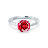 ELENA - Chatham® Round Ruby Solitaire Engagement Ring 950 Platinum
