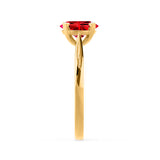 ELENA - Chatham® Round Ruby Solitaire Engagement Ring 18k Yellow Gold