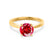 ELENA - Round Ruby Solitaire Engagement Ring 18k Yellow Gold