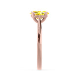 ELENA - Chatham® Round Yellow Sapphire Solitaire Engagement Ring 18k Rose Gold