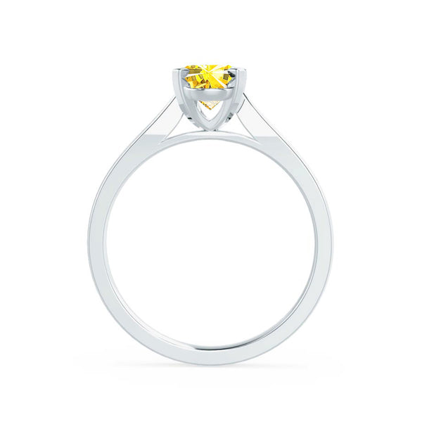 ELENA - Chatham® Round Yellow Sapphire Solitaire Engagement Ring 18k White Gold