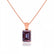 ELIZA - Emerald Cut Alexandrite 4 Claw Drop Pendant 18k Rose Gold Pendant Lily Arkwright