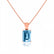 ELIZA - Emerald Cut Aqua Spinel 4 Claw Drop Pendant 18k Rose Gold Pendant Lily Arkwright