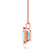 ELIZA - Emerald Cut Aqua Spinel 4 Claw Drop Pendant 18k Rose Gold Pendant Lily Arkwright