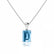 ELIZA - Emerald Cut Aqua Spinel 4 Claw Drop Pendant 18k White Gold Pendant Lily Arkwright