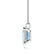 ELIZA - Emerald Cut Aqua Spinel 4 Claw Drop Pendant 18k White Gold Pendant Lily Arkwright