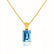 ELIZA - Emerald Cut Aqua Spinel 4 Claw Drop Pendant 18k Yellow Gold Pendant Lily Arkwright