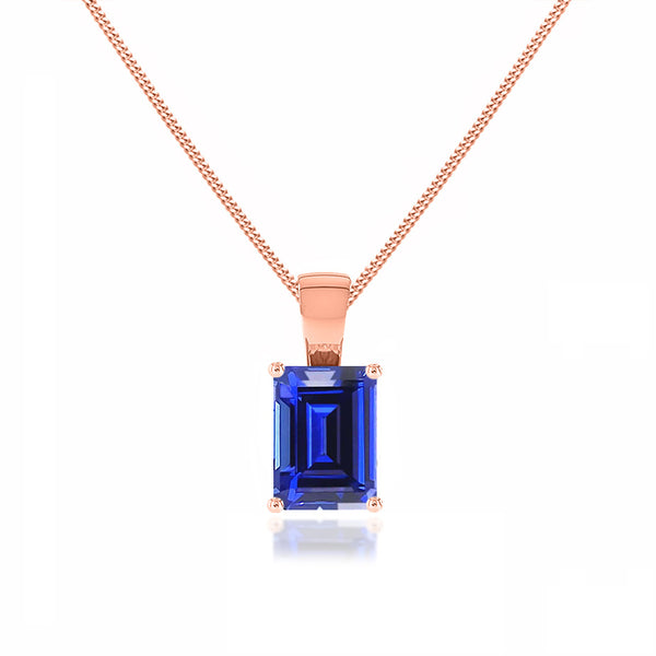 Square on sale sapphire pendant