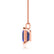 ELIZA - Emerald Cut Blue Sapphire 4 Claw Drop Pendant 18k Rose Gold Pendant Lily Arkwright