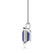 ELIZA - Emerald Cut Blue Sapphire 4 Claw Drop Pendant 18k White Gold Pendant Lily Arkwright