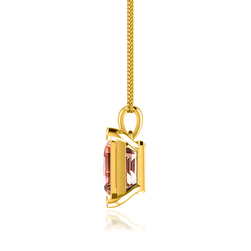 ELIZA - Emerald Cut Champagne Sapphire 4 Claw Drop Pendant 18k Yellow Gold Pendant Lily Arkwright