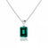 ELIZA - Emerald Cut Emerald 4 Claw Drop Pendant 18k White Gold Pendant Lily Arkwright