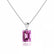 ELIZA - Emerald Cut Pink Sapphire 4 Claw Drop Pendant 18k White Gold Pendant Lily Arkwright