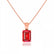 ELIZA - Emerald Cut Ruby 4 Claw Drop Pendant 18k Rose Gold Pendant Lily Arkwright