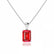 ELIZA - Emerald Cut Ruby 4 Claw Drop Pendant 18k White Gold Pendant Lily Arkwright