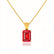 ELIZA - Emerald Cut Ruby 4 Claw Drop Pendant 18k Yellow Gold Pendant Lily Arkwright