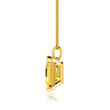ELIZA - Emerald Cut Yellow Sapphire 4 Claw Drop Pendant 18k Yellow Gold Pendant Lily Arkwright
