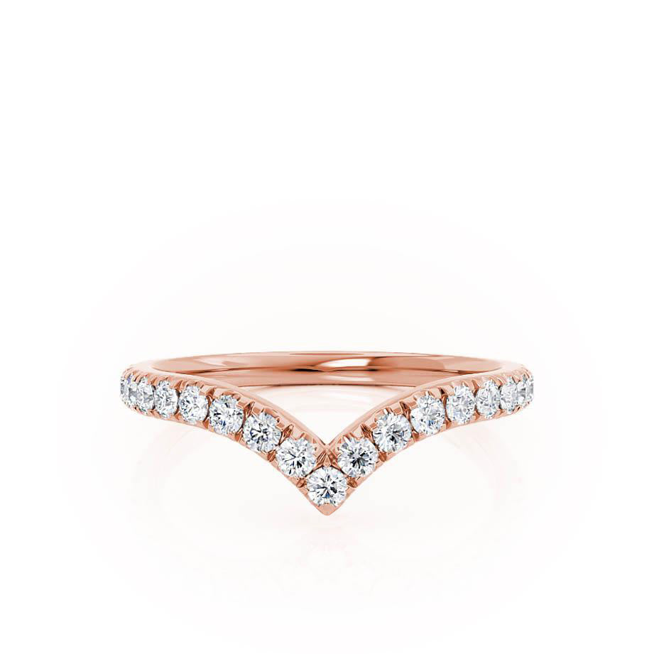 ELLORA Wishbone 18k Rose Gold Eternity Wedding Band Lily Arkwright