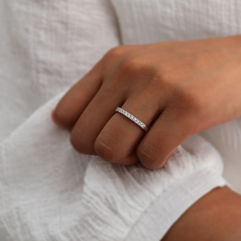 EMBER - Ready to Ship 2.20mm Lab Diamond Platinum 950 Court Pavé Eternity Band