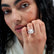 EVERLY - Radiant Ruby & Diamond 18k White Gold Split Shank Halo Ring