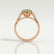 FLEUR - Round Green Lab Diamond 18k Rose Gold Shoulder Set Ring