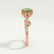 FLEUR - Round Green Lab Diamond 18k Rose Gold Shoulder Set Ring