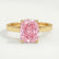 FLORENCE - Elongated Cushion Pink Lab Diamond 18k Yellow Gold Solitaire Ring