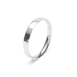 - Flat Court Profile Plain Wedding Ring 9k White Gold Wedding Bands Lily Arkwright