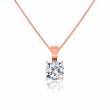 FILIPPA - Cushion Cut  Lab Diamond 4 Claw Drop Pendant 18k Rose Gold Pendant Lily Arkwright