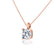 FILIPPA - Cushion Cut  Lab Diamond 4 Claw Drop Pendant 18k Rose Gold Pendant Lily Arkwright
