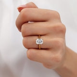 Florence 2.10ct 8.5mmx6.5mm Emerald Cut Lily Arkwright Moissanite 18k Yellow Gold Solitaire Ring