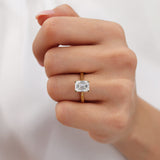 Florence 2.10ct 8.5mmx6.5mm Emerald Cut Lily Arkwright Moissanite 18k Yellow Gold Solitaire Ring