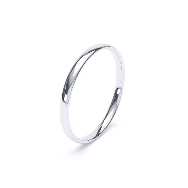 Women's Plain Wedding Band Oval Profile 18k White Gold Wedding Bands Lily Arkwright