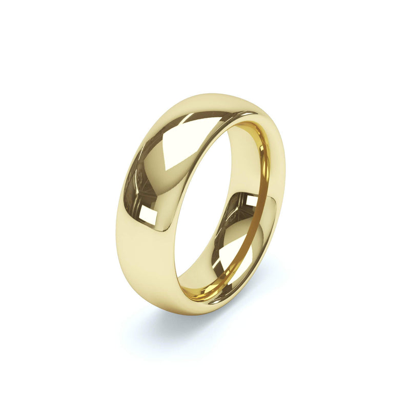 - Regular Court Profile Wedding Ring 9k Yellow Gold Wedding Bands Lily Arkwright