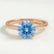 GRACE - Round Blue Lab Diamond 18k Rose Gold Solitaire Ring
