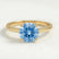 GRACE - Round Blue Lab Diamond 18k Yellow Gold Solitaire Ring