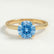 GRACE - Round Blue Coloured Lab Diamond 18k Yellow Gold Solitaire Ring