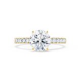 GISELLE - Outlet 0.60ct Round Moissanite & Diamond 18k Yellow Gold Solitaire Ring Engagement Ring Lily Arkwright