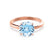 GRACE - Lab Grown Aqua Spinel Solitaire 18k Rose Gold Engagement Ring Lily Arkwright