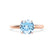 GRACE - Lab Grown Aqua Spinel Solitaire 18k Rose Gold Engagement Ring Lily Arkwright