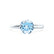 GRACE - Lab Grown Aqua Spinel Solitaire 18k White Gold Engagement Ring Lily Arkwright