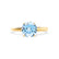GRACE - Lab Grown Aqua Spinel Solitaire 18k Yellow Gold Engagement Ring Lily Arkwright